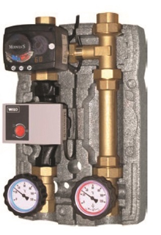 pumpna grupa seltron za grijanje, sa wilo pumpom 25-60 mix, i seltron ACC30 regulatorom stalne temperature