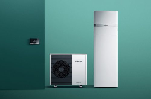 monoblok dizalica topline zrak-voda za grijanje, hlađenje i toplu vodu, sa hidrauličkom stanicom i integriranim spremnikom, Vaillant uniTOWER VIH QW 190/6 + aroTERM plus VWL A 125/6, 12kw